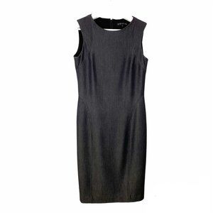VESTI Black Stretch Denim Sleeveless Sheath Dress 4